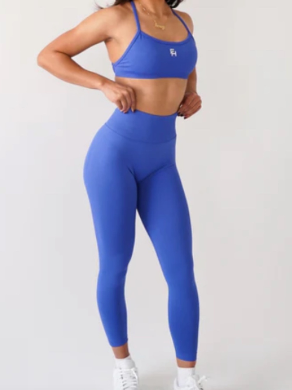 NEW First Health Apparel Enhance Contour Cobalt Blue Legging-Bra Set XS